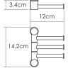 Держатель полотенец тройной WASSERKRAFT K-1053POLISHED BLACK K-1053PB